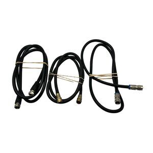 3-Pack Black Coaxial Cables W/ Connectors - Essential For TV Internet & More 48b